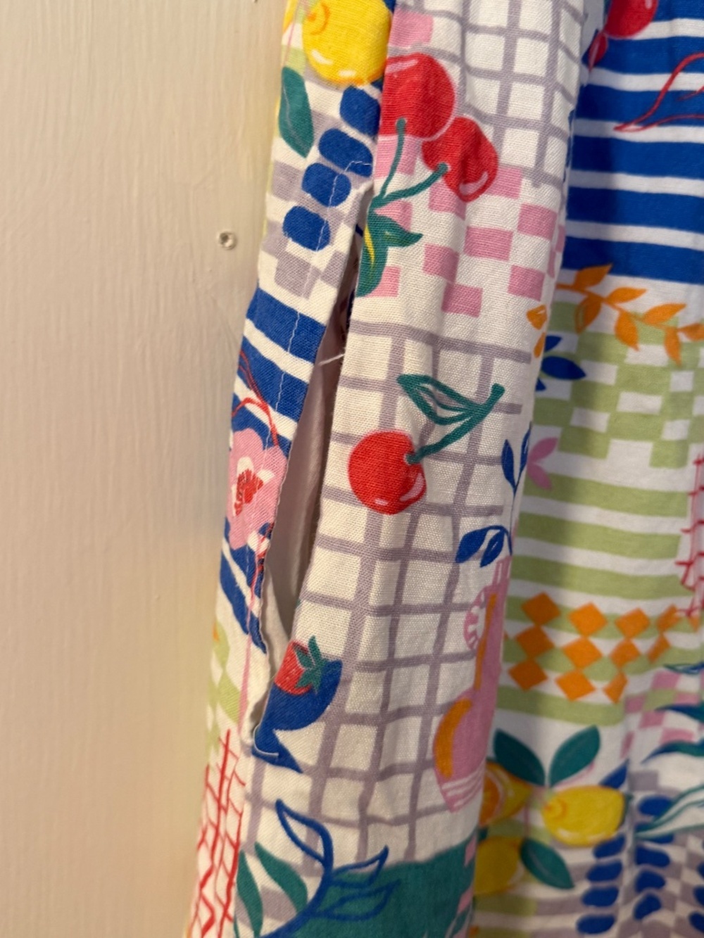 Japna Linen Blend Mini Dress Fruit Print Women's Large Sleeveless Euro Summer - Picture 3 of 8